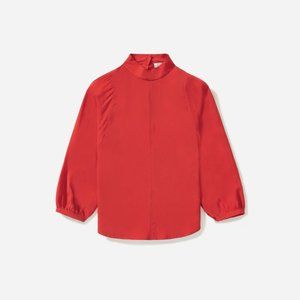 COPY - Everlane Cupro Mockneck Blouse sz 14 Tomato